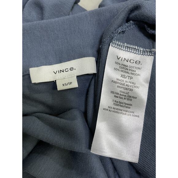 Vince Blue Cotton Long-Sleeve Collared Button-Front Top Size XS - Picture 4 of 4